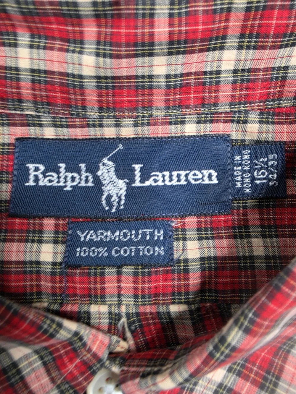 Ralph Lauren Blake Button Down Shirt Mens XL Red Black Plaid Tartan‎ Long Sleeve